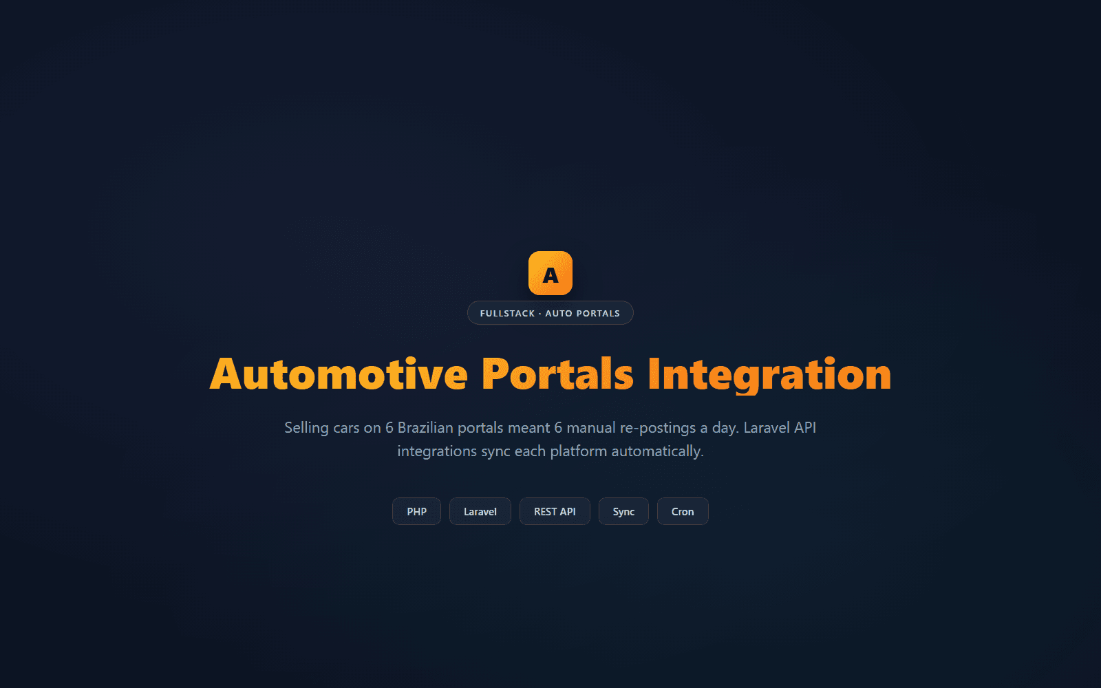 Automotive Portals Integration — PHP, Laravel, REST API project screenshot by Ustym Kushnir